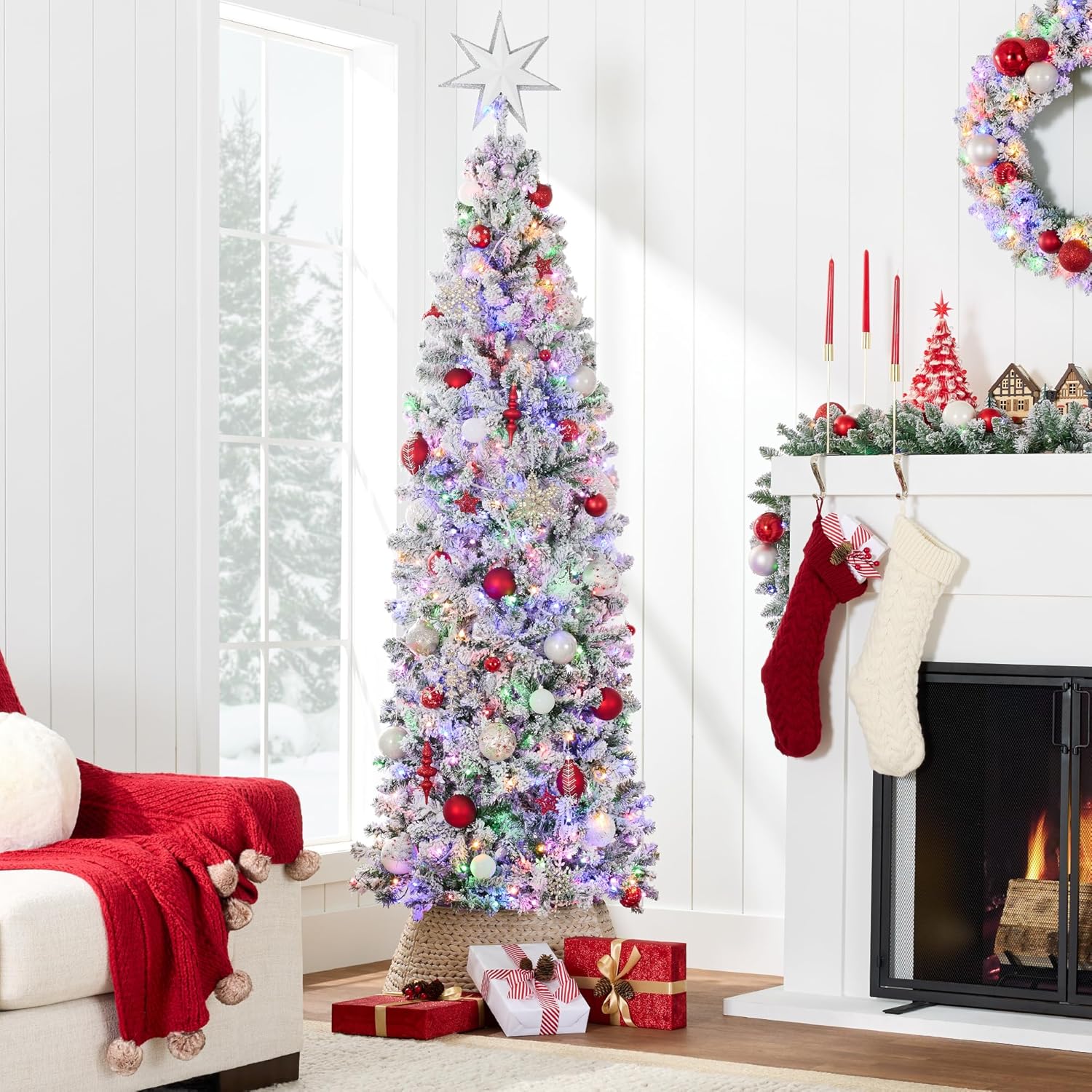Christmas Tree, Pre-Lit Slim 12ft