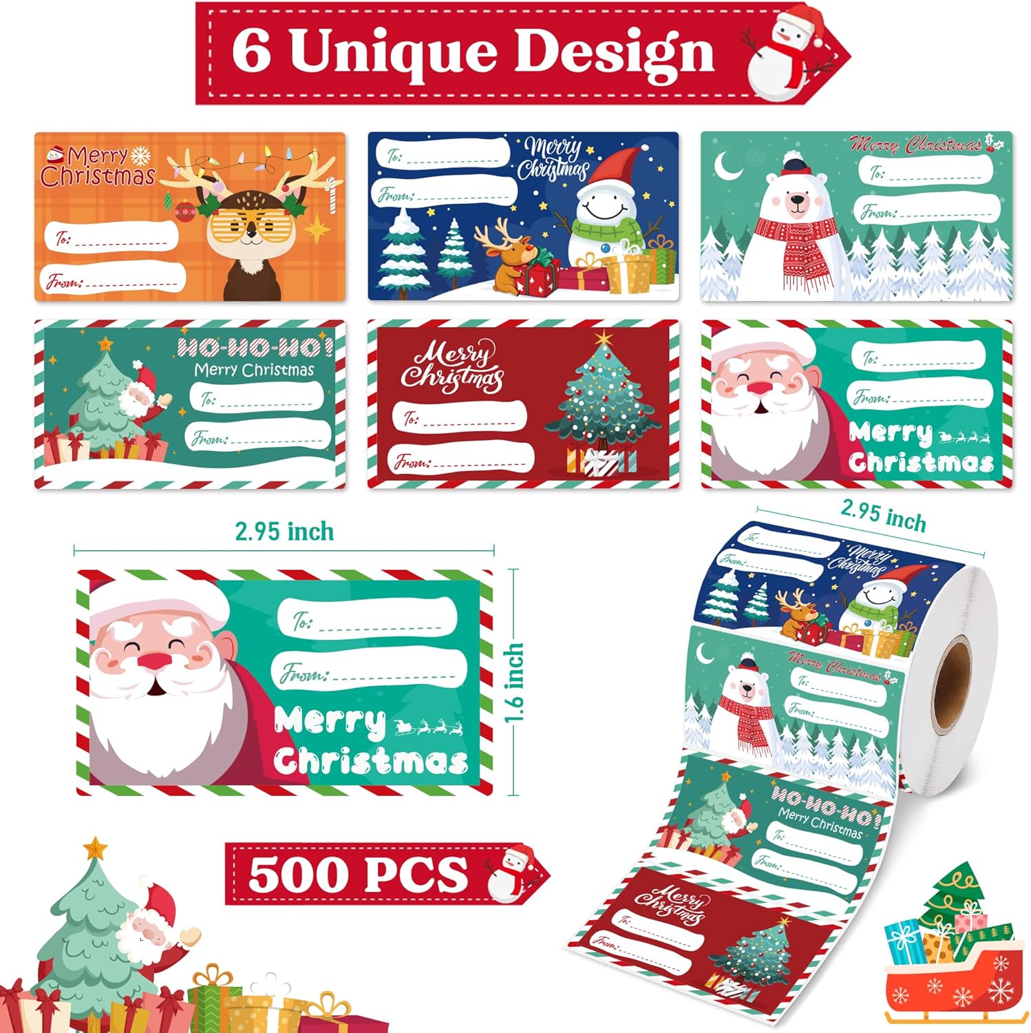 500 PCS Christmas Gift Tags - Gift Tags for Christmas Presents