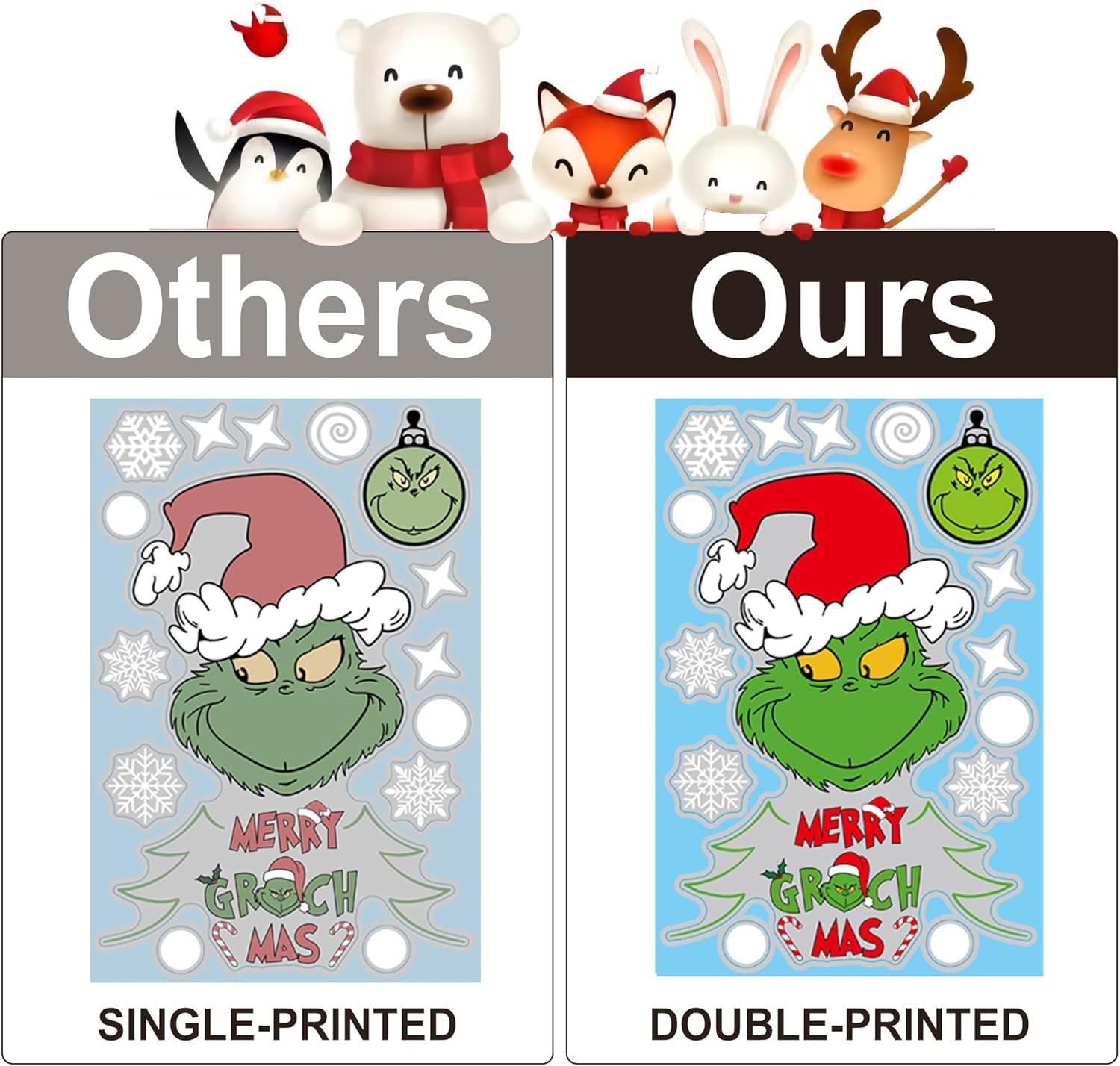 Christmas Window Clings Decorations for Glass Windows Winter Stickers Snowflakes Christmas Decorations