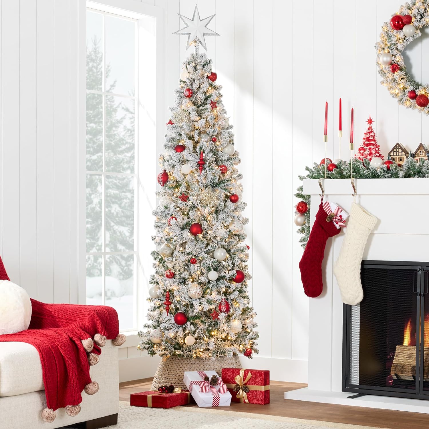 Christmas Tree, Pre-Lit Slim 12ft